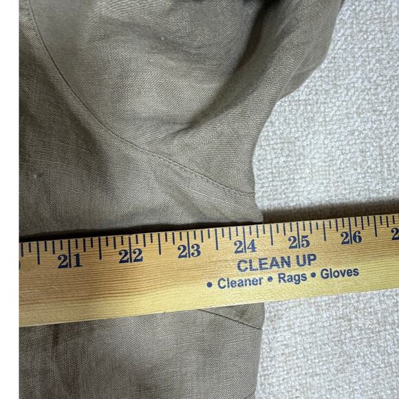 Pure Jill Women XL Brown Linen Elements Lg Sleeve Open Front Lagen Look Duster - Picture 5 of 10